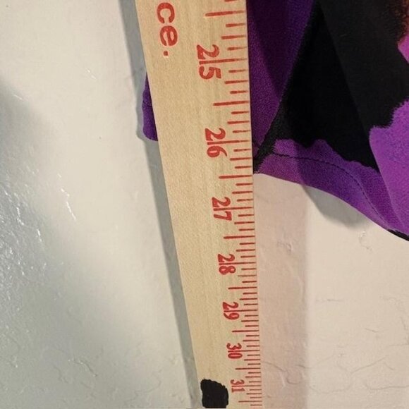 Eva Varro Shirt Womens Small Purple Twist Front 3/4 Sleeve Abstract Made USA - Picture 7 of 7